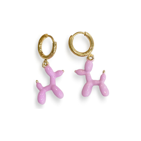 Pendientes arete Perro Caniche de Globos de colores