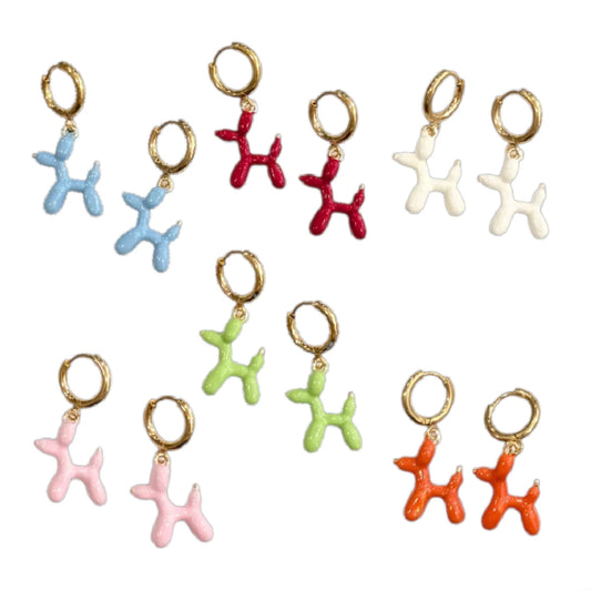 Pendientes arete Perro Caniche de Globos de colores