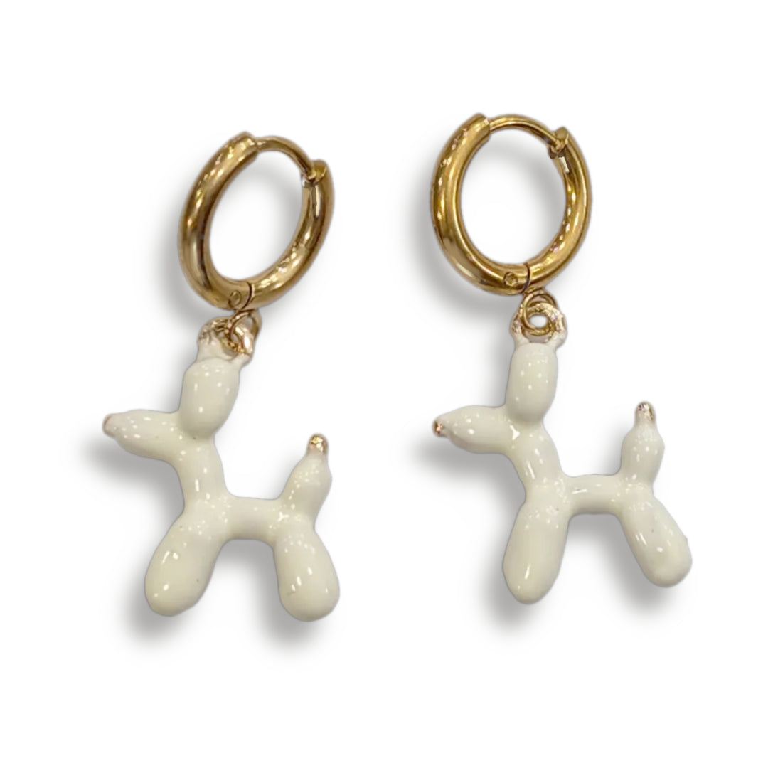 Pendientes arete Perro Caniche de Globos de colores