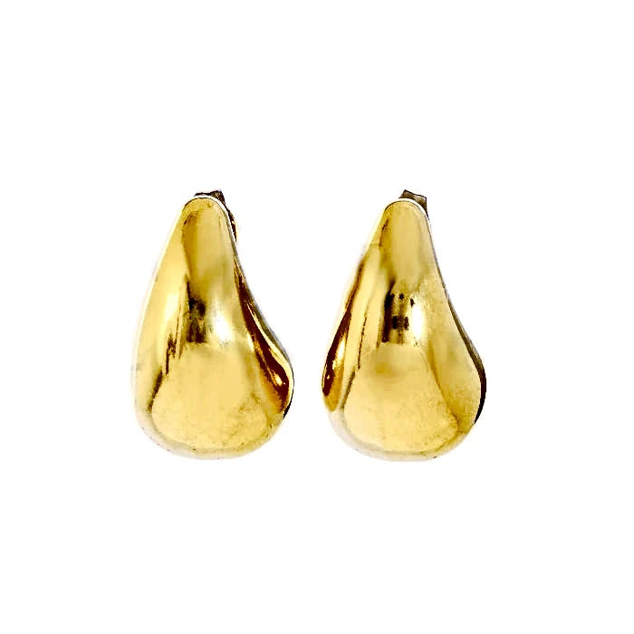 Pendientes con forma de gota en acero inoxidable dorado