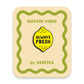 Pin de madera con forma de limón amarillo y el mensaje Always Fresh