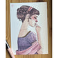 Postal con la ilustración de Esther Gili de Elinor, la protagonista de la novela de Jane Austen Sentido y Sensibilidad.