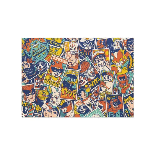 postal de yeaaah studio mostrando varios de sus personajes originales en forma de mosaico