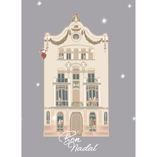 Postal Bon Nadal Edificio Ferrer de Palmera