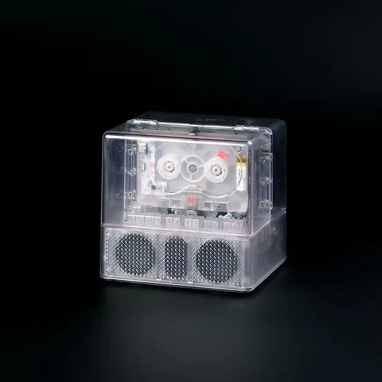 Reproductor transparente de cintas de cassette, altavoz bluetooth y cinta transmisora de Ninm Lab