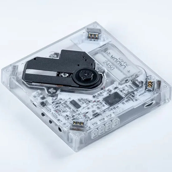 Parte de abajo del reproductor de CD transparente de Ninm Lab