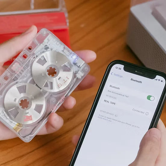 Bluetooth conectado a la cinta transmisora o real tape