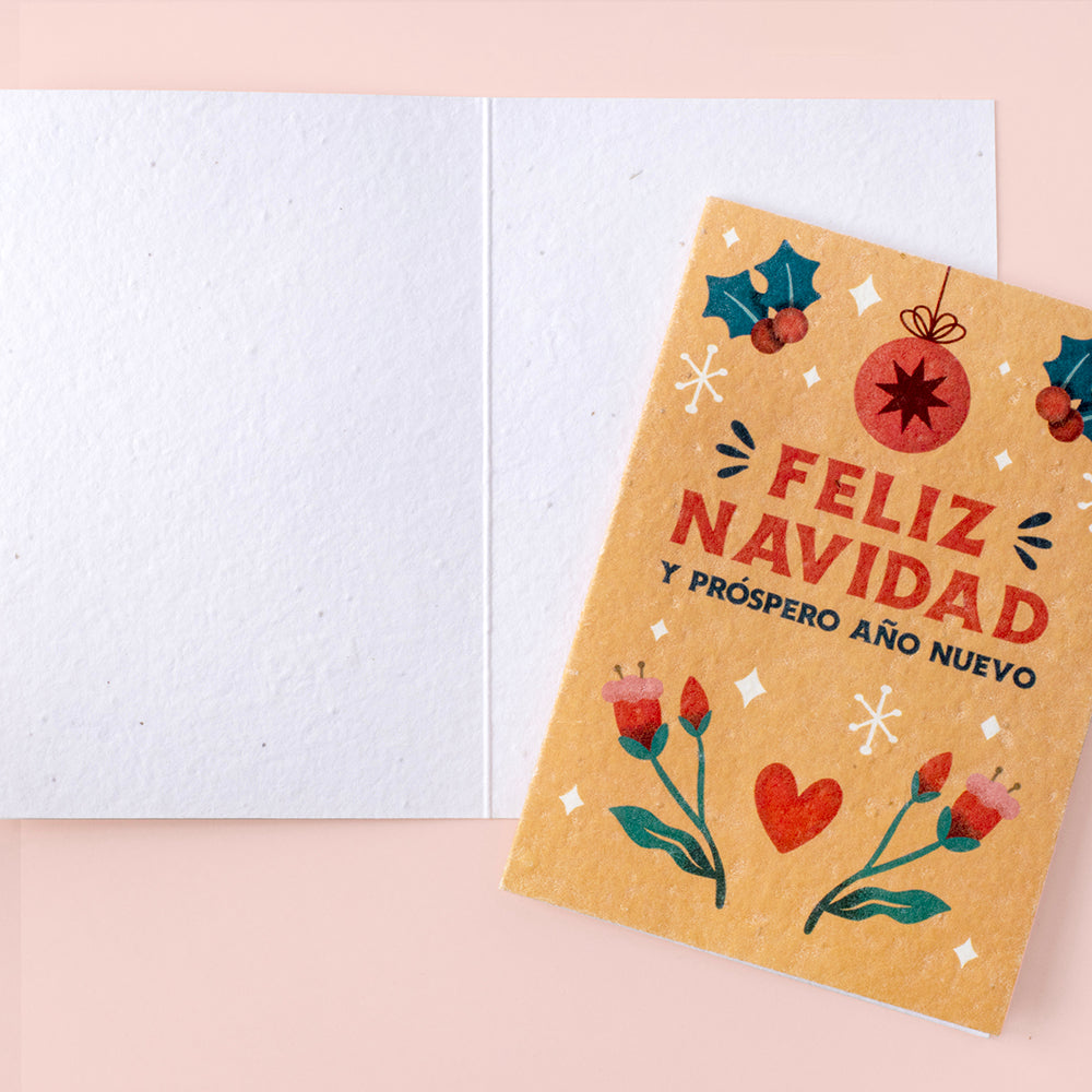 Tarjeta con semillas Feliz Navidad
