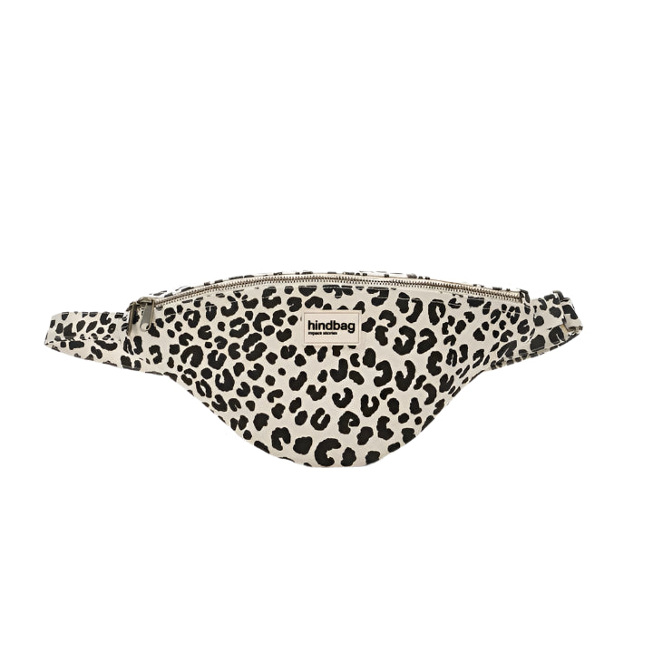 Riñonera leopardo con fondo beige de la marca francesa Hindbag