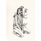 ilustración de la artista Laura Agustí de una chica arrodillada con una planta florida saliendo de entre las piernas y tapándole media cara