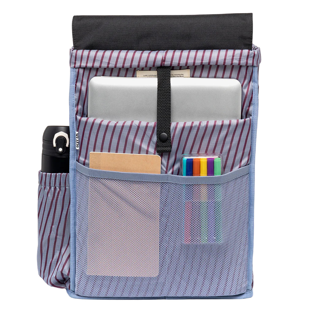 Interior de la mochila negra de Lefrik 100% reciclada