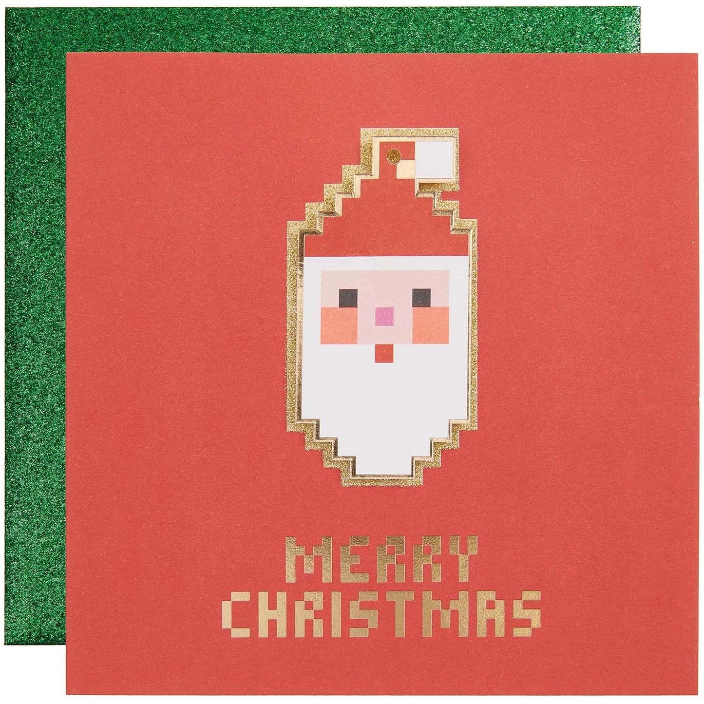 Tarjeta de Navidad Papá Noel Pixel