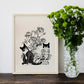Print Three Cats And Flowers - Laura Agustí