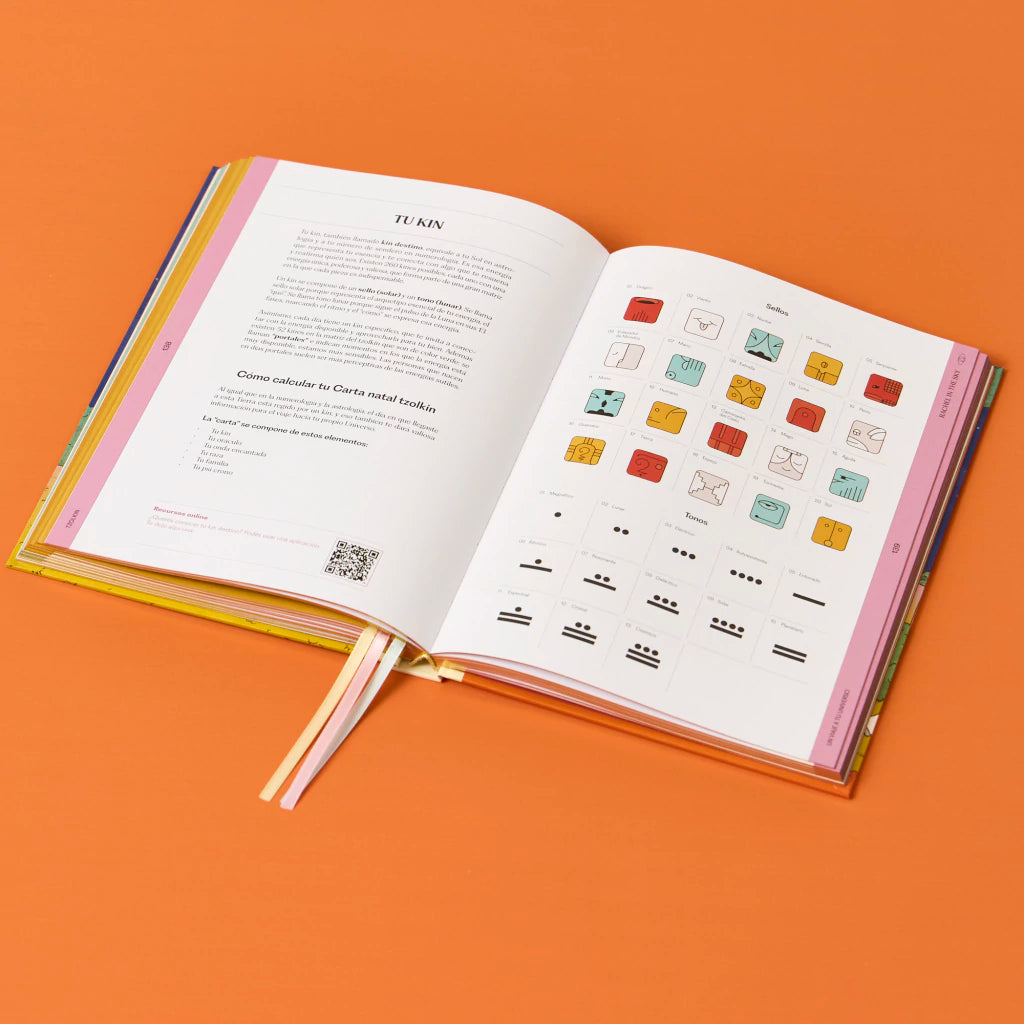 Páginas interiores del libro Astrología, numerología, tzolkin de Rachel in the sky con instrucciones para calcular tu carta natal tzolkin