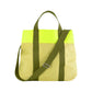 bolsa nelly lima en color verde oscuro, verde lima y asas en verde militar de la marca remember