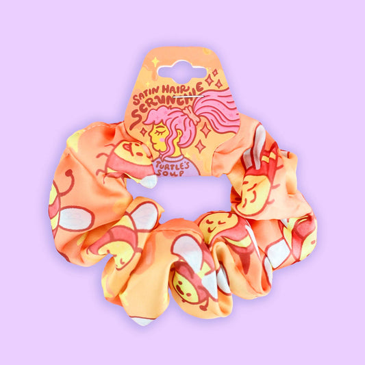 Coletero Scrunchie de Turtle's Soup color miel con estampado de abejas