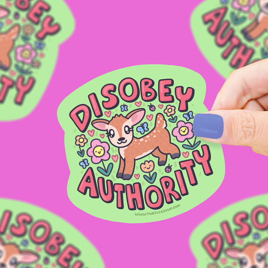 Pegatina Disobey Authority de Turtle's Soup