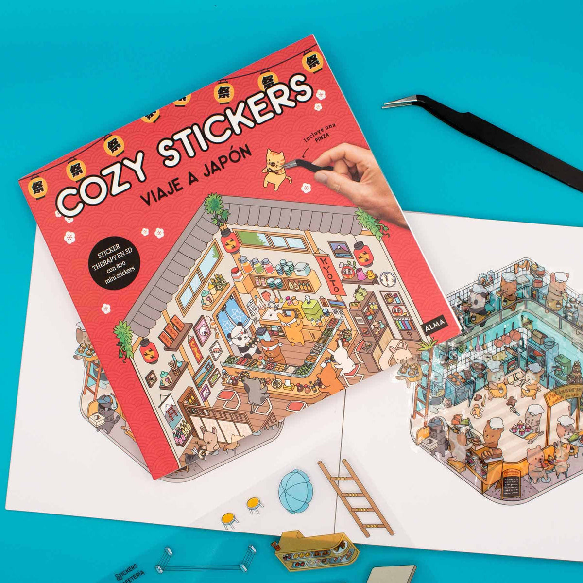Libro de pegatinas 3D Viaje a Japón Cozy Stickers