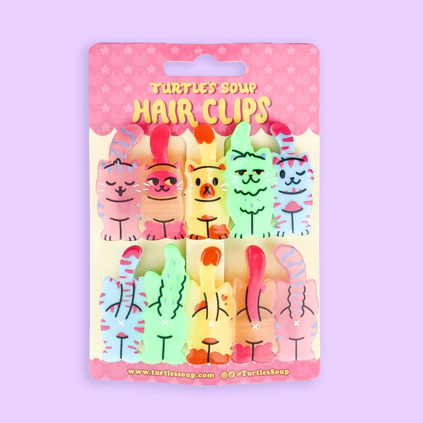 Pack de dos pinzas para el pelo de gatos de Turtle Soup