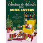 Portada del Calendario de Adviento para Booklovers, con un sillón amarillo, libros, un perro y un árbol de Navidad.