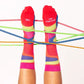 Calcetines multicolor Eres una fantasia en un modelo con gomas elásticas de colores