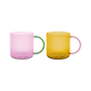Set de 2 tazas de cristal Fred rosa y amarilla, de Remember