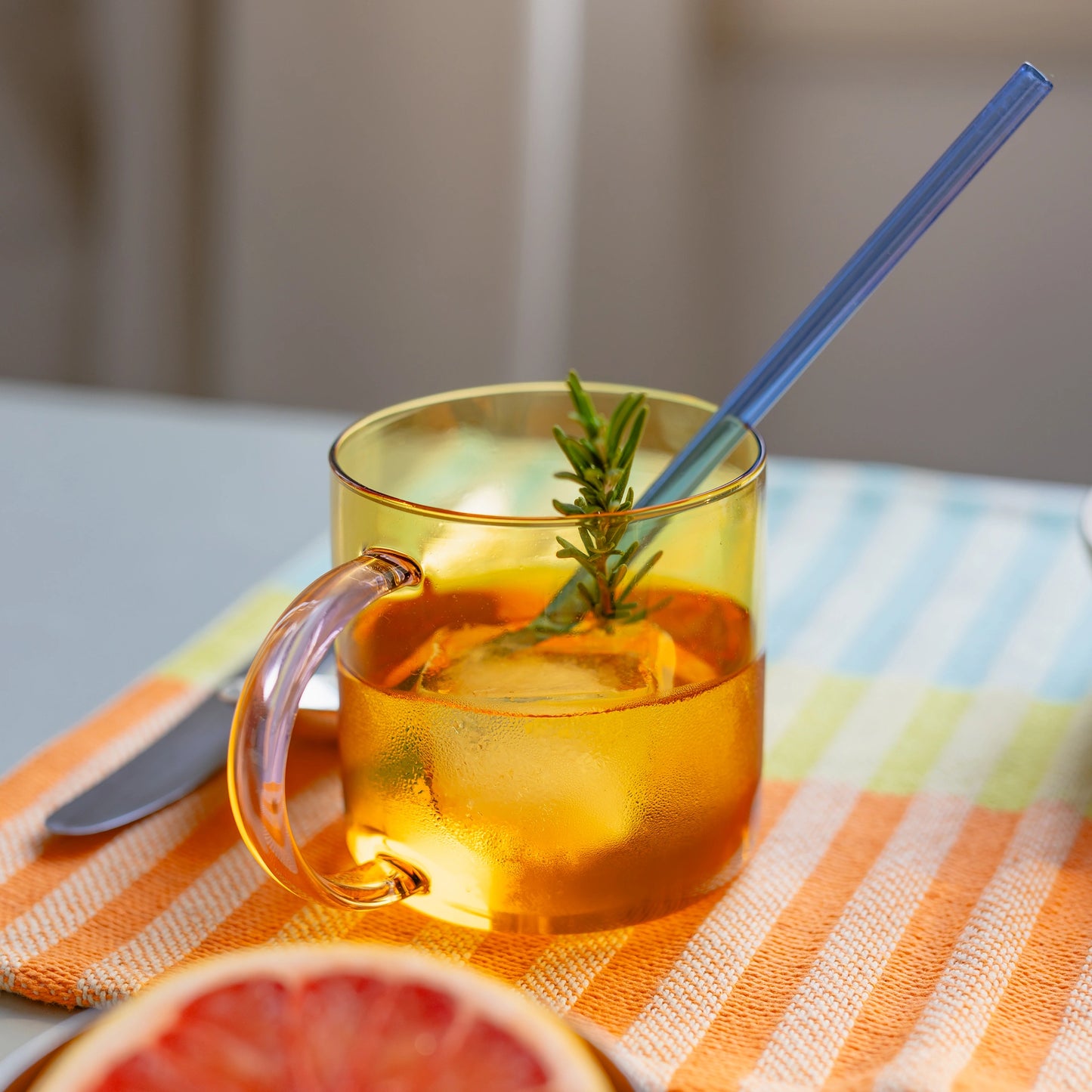 Set de 2 tazas de cristal Fred rosa y amarilla, de Remember