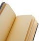 libreta abierta con las páginas tintadas de amarillo