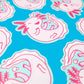 adesivos de vinilo con dibujo de un ajolote color rosa, marca Turtle´s Soup