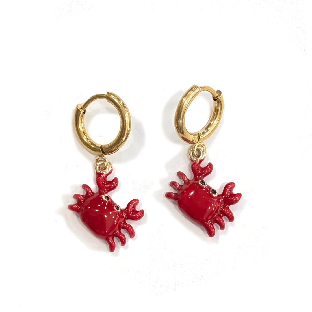 Pendientes Cangrejos rojos