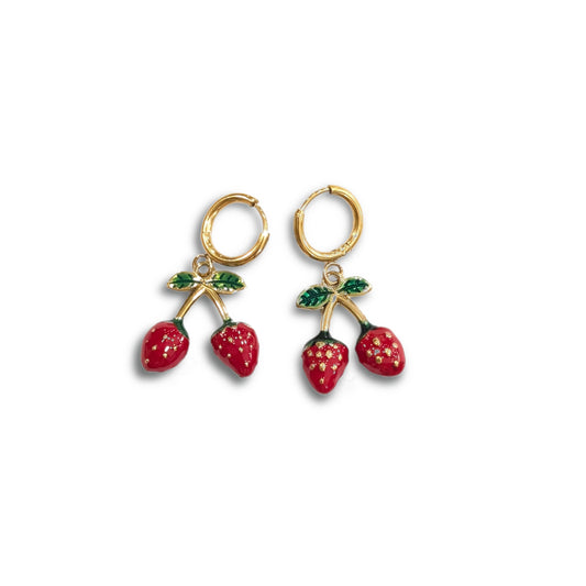 Pendientes arete Fresas