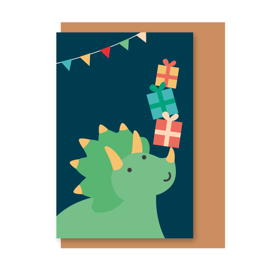 Tarjeta de Felicitación Triceratops