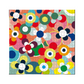 puzzle sushi de remember montado con patrón de flores de colores