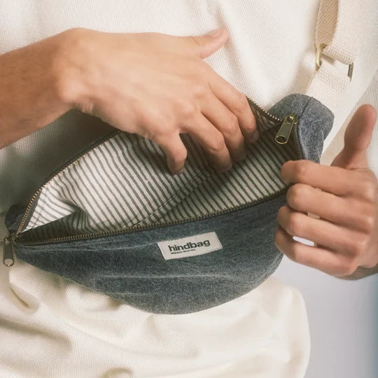 Riñonera Olivia gris vaquero - Hindbag