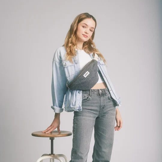Riñonera Olivia gris vaquero - Hindbag