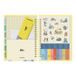 Stickers y bolsillo interior en la agenda semanal 2026 Frase Célebre de Macanudo por el ilustrador Liniers