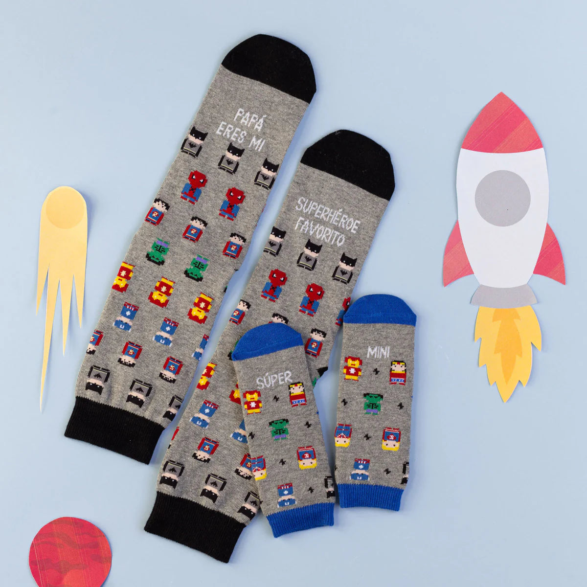 Calcetines Papá eres mi superhéroe favorito