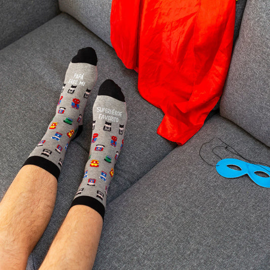 Calcetines Papá eres mi superhéroe favorito