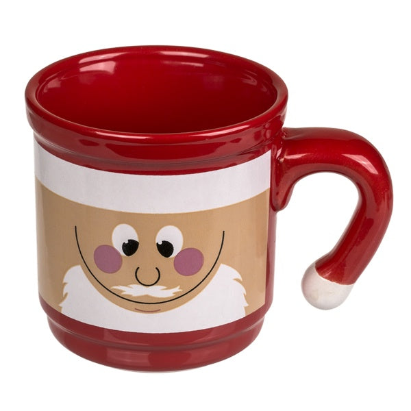 Taza de cerámica con la cara de Papá Noel para usar en Navidad