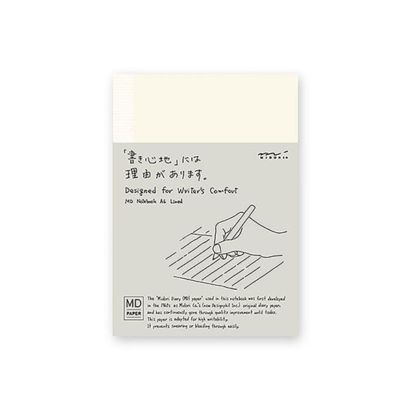 Cuaderno MD de Midori con papel japonés de alta calidad tamaño A6 con hojas rayadas