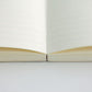Detalle de la encuadernación del cuaderno MD de Midori con papel japonés de alta calidad tamaño A6 con hojas rayadas
