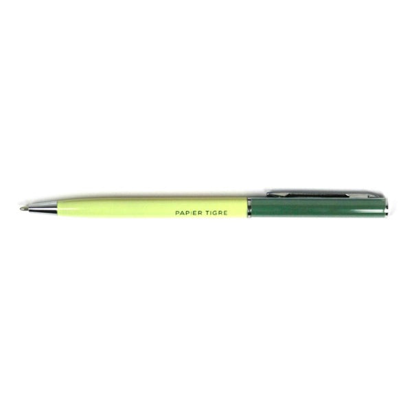 Bolígrafo de diseño de colores amarillo y verde de los diseñadores Papier Tigre de París