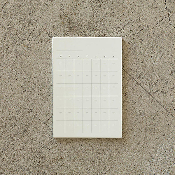 Hojas adhesivas con calendario en blanco para pegar en los cuadernos Midori