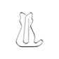Clip de acero para sujetar papeles con forma de gato sentado