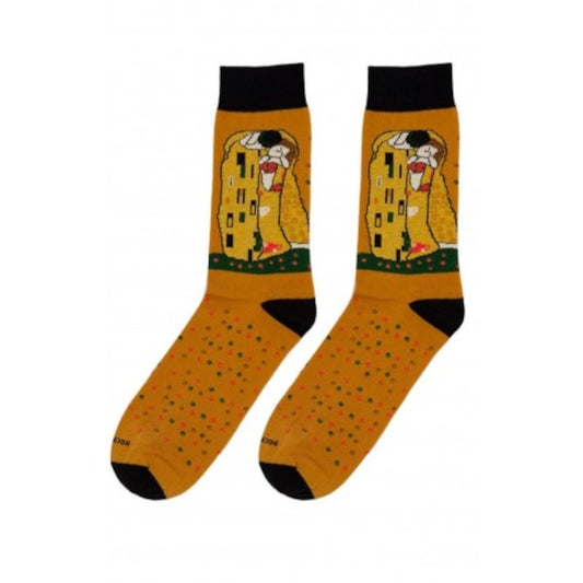 Calcetines de madia caña hechos en España con ilustración de El Beso de Klimt