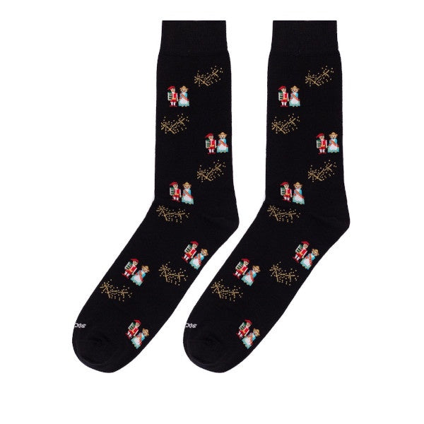 Calcetines con Fallero y Fallera de Valencia y fuegos artificiales