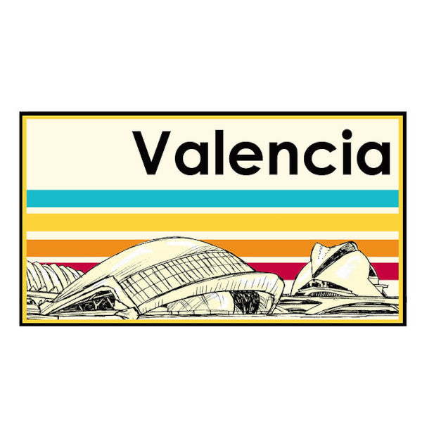 Detalle de la ilustración bordada en la gorra Valencia, con una imagen de la Ciudad de las Artes y las Ciencias.