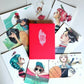 Pack rojo de ocho postales de la ilustradora Esther Gili