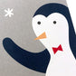 Detalle de la felicitación navideña de Elisa Talens con un pingüino saludando