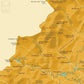 Detalle del mapa de la provincia de Castellón por el artista Mike Hall con la zona interior